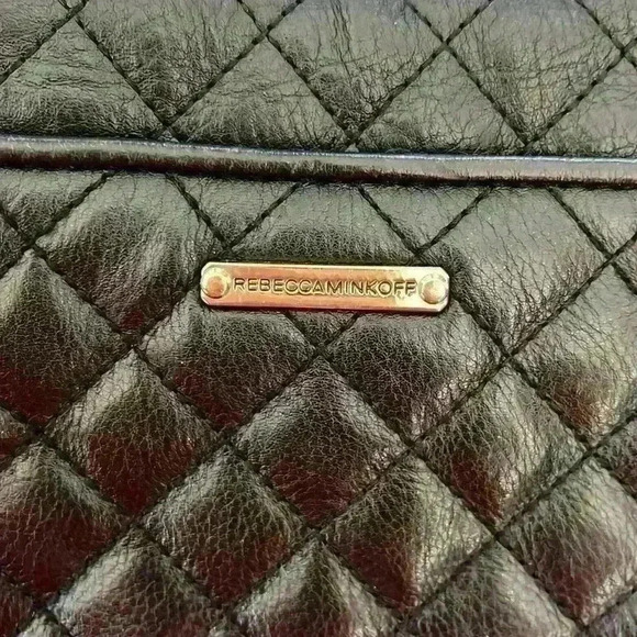 Rebecca Minkoff black affair quilted leather purse with chainlink strap - Picture 5 of 9